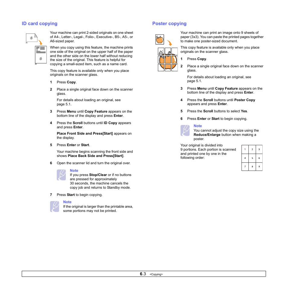 Id card copying, Poster copying | Xerox Phaser 3300MFP User Manual | Page 41 / 148