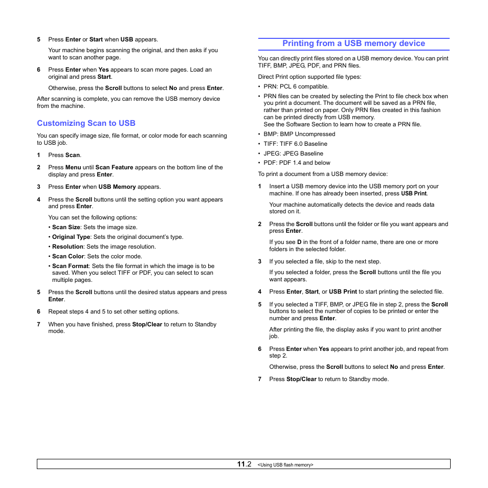 Customizing scan to usb, Printing from a usb memory device | Xerox Phaser 3300MFP User Manual | Page 66 / 148