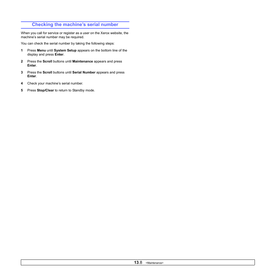 Checking the machine’s serial number | Xerox Phaser 3300MFP User Manual | Page 77 / 148