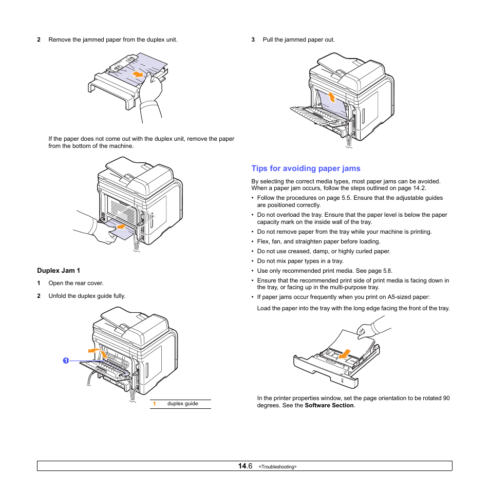 Tips for avoiding paper jams | Xerox Phaser 3300MFP User Manual | Page 83 / 148