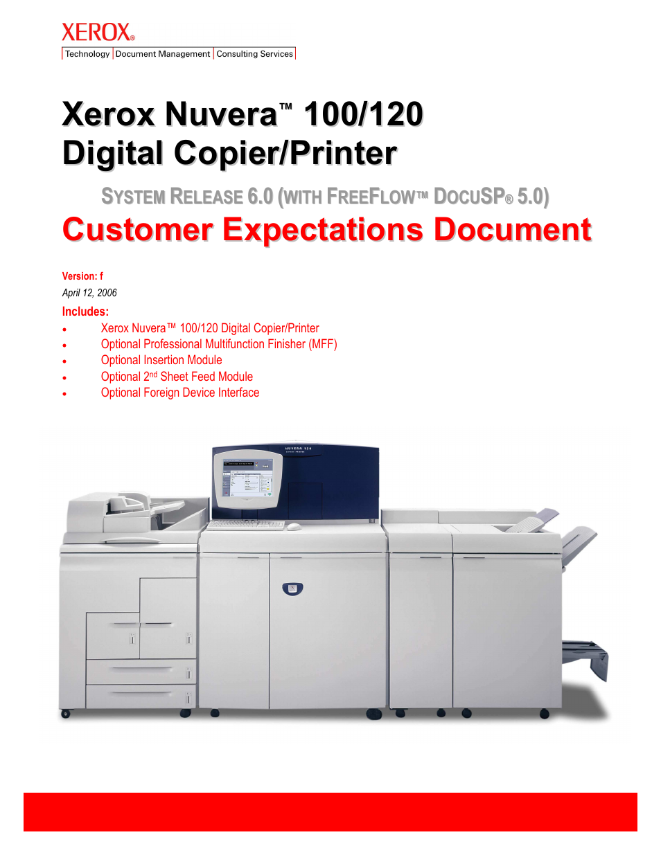 Xerox Nuvera 120 User Manual | 34 pages