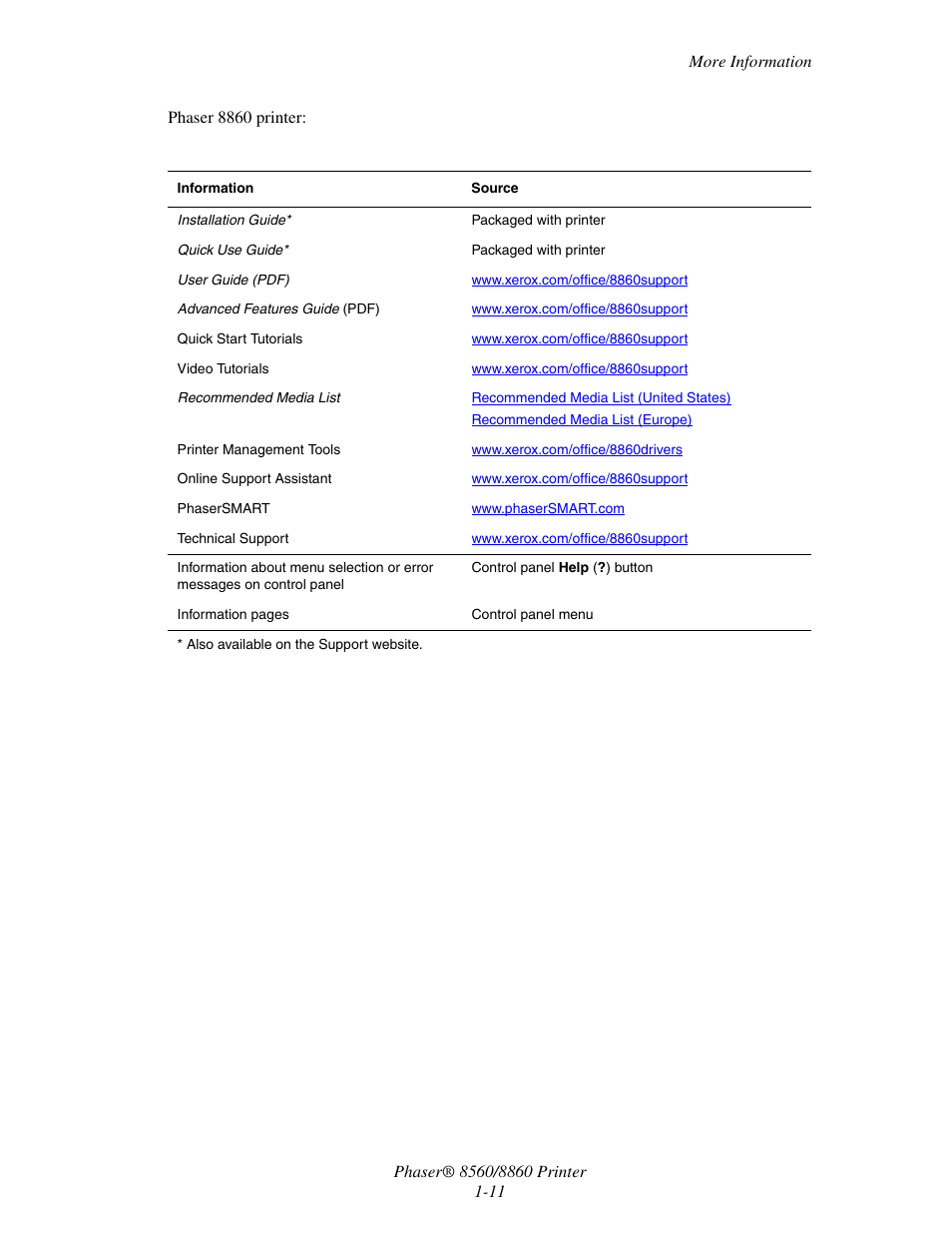 Xerox 8560 User Manual | Page 16 / 167