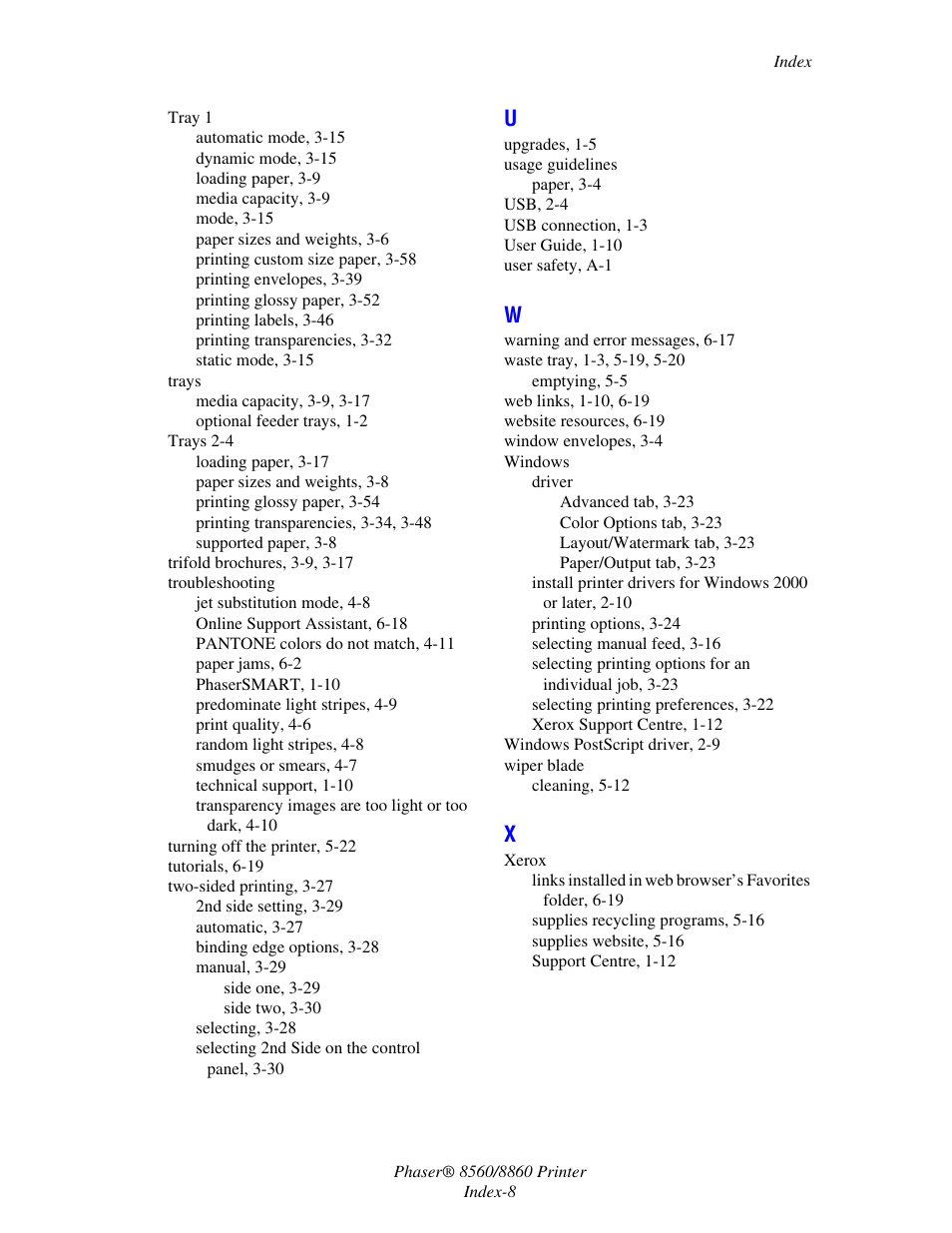 Xerox 8560 User Manual | Page 167 / 167