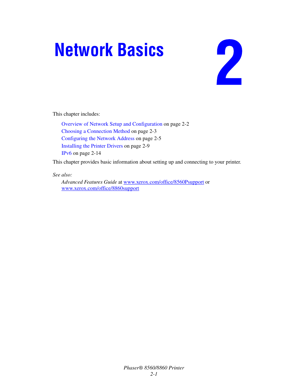 Network basics | Xerox 8560 User Manual | Page 18 / 167