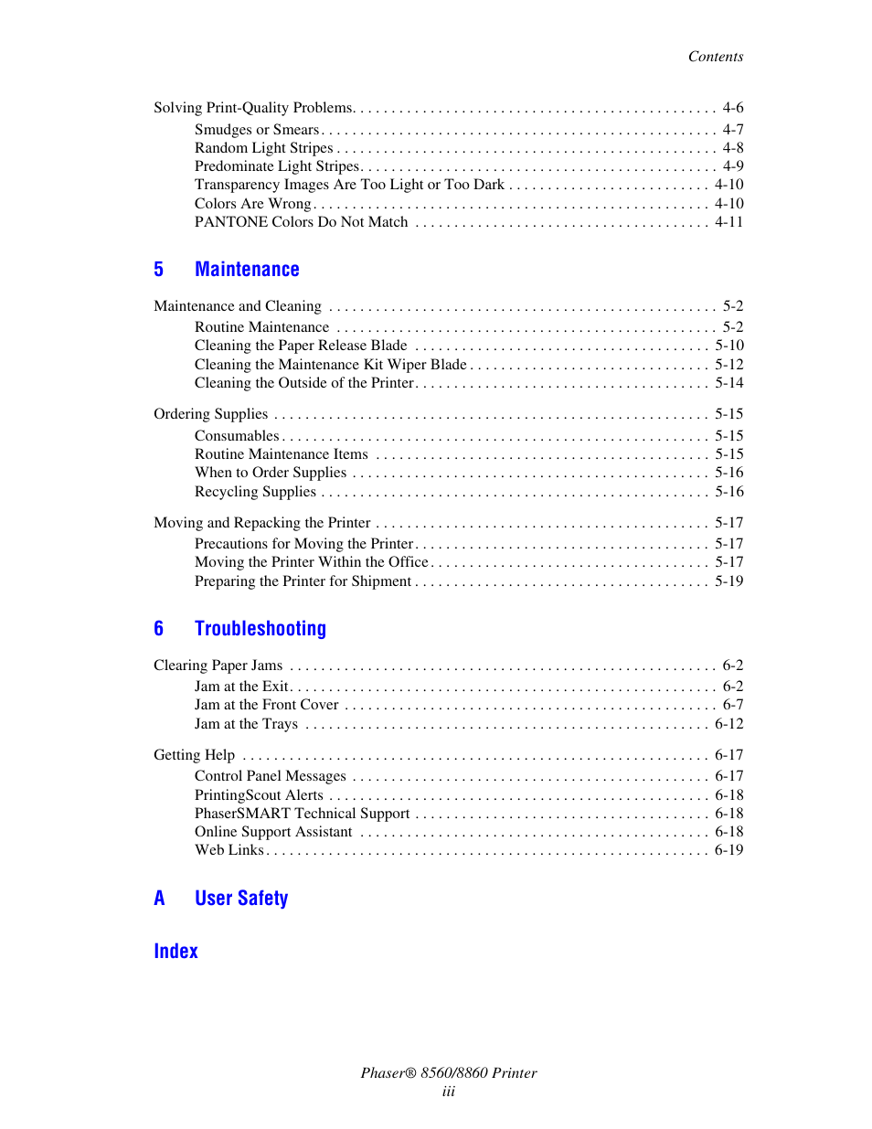 Xerox 8560 User Manual | Page 5 / 167