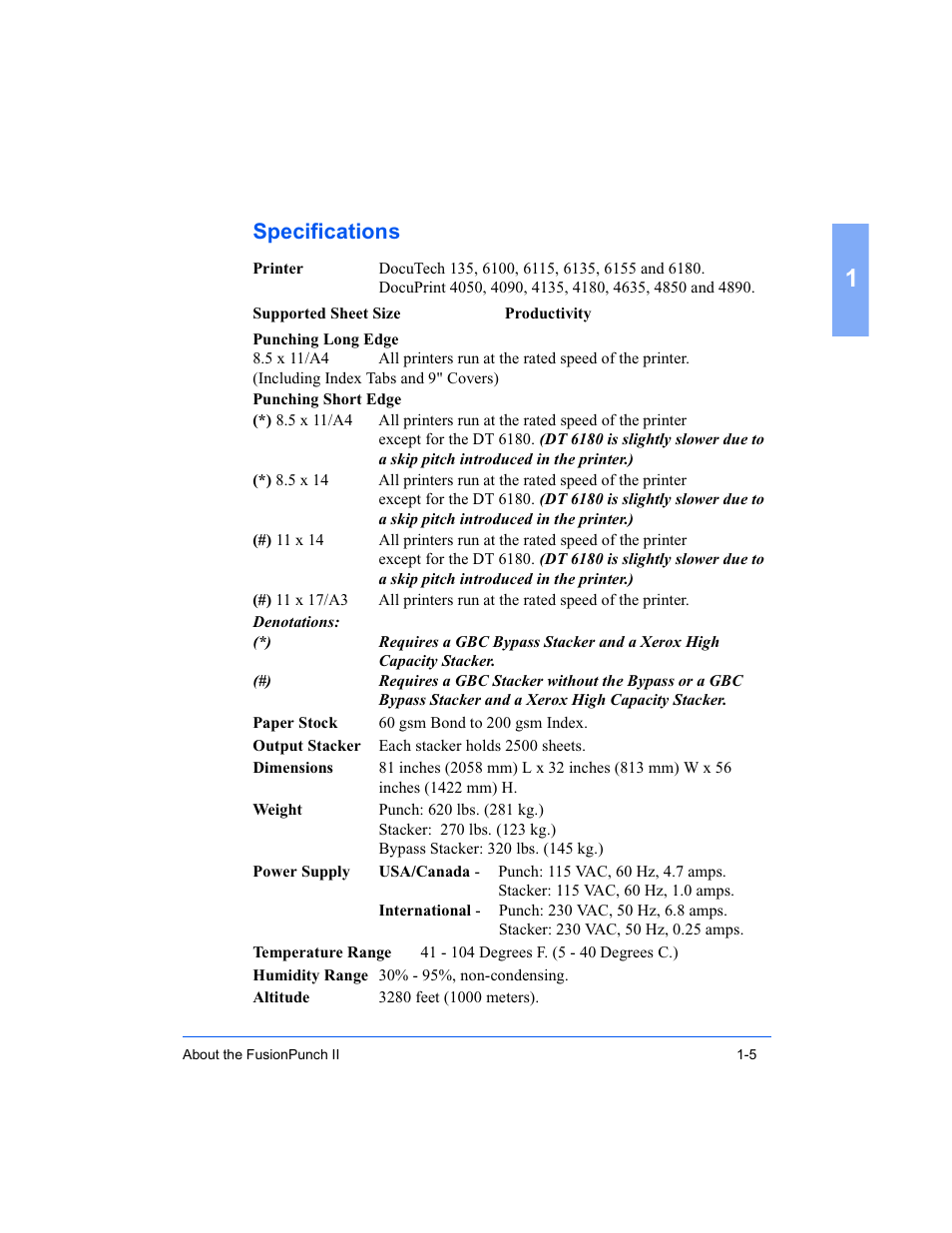 Specifications | Xerox 16 Series User Manual | Page 17 / 132