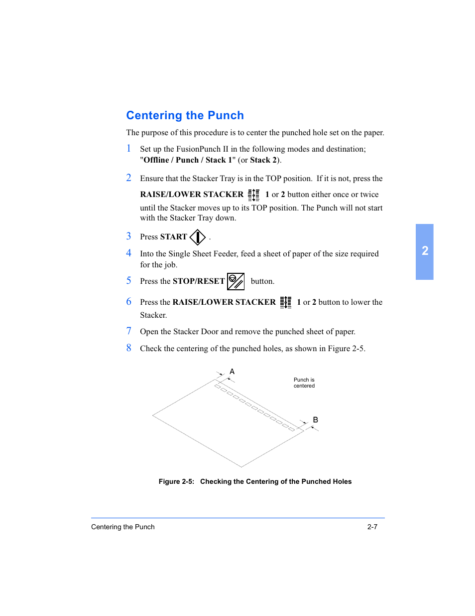 Centering the punch | Xerox 16 Series User Manual | Page 49 / 132