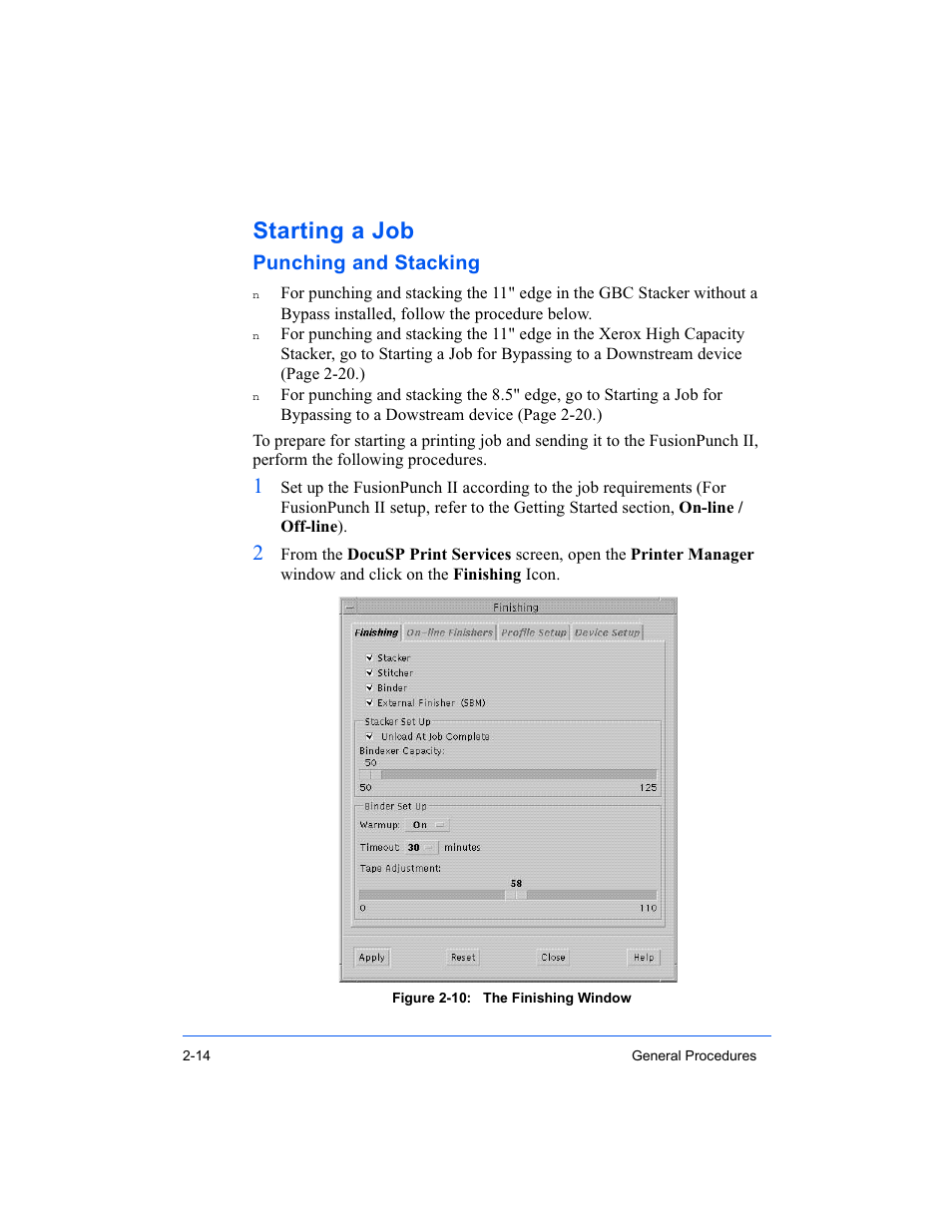 Starting a job, Punching and stacking | Xerox 16 Series User Manual | Page 56 / 132