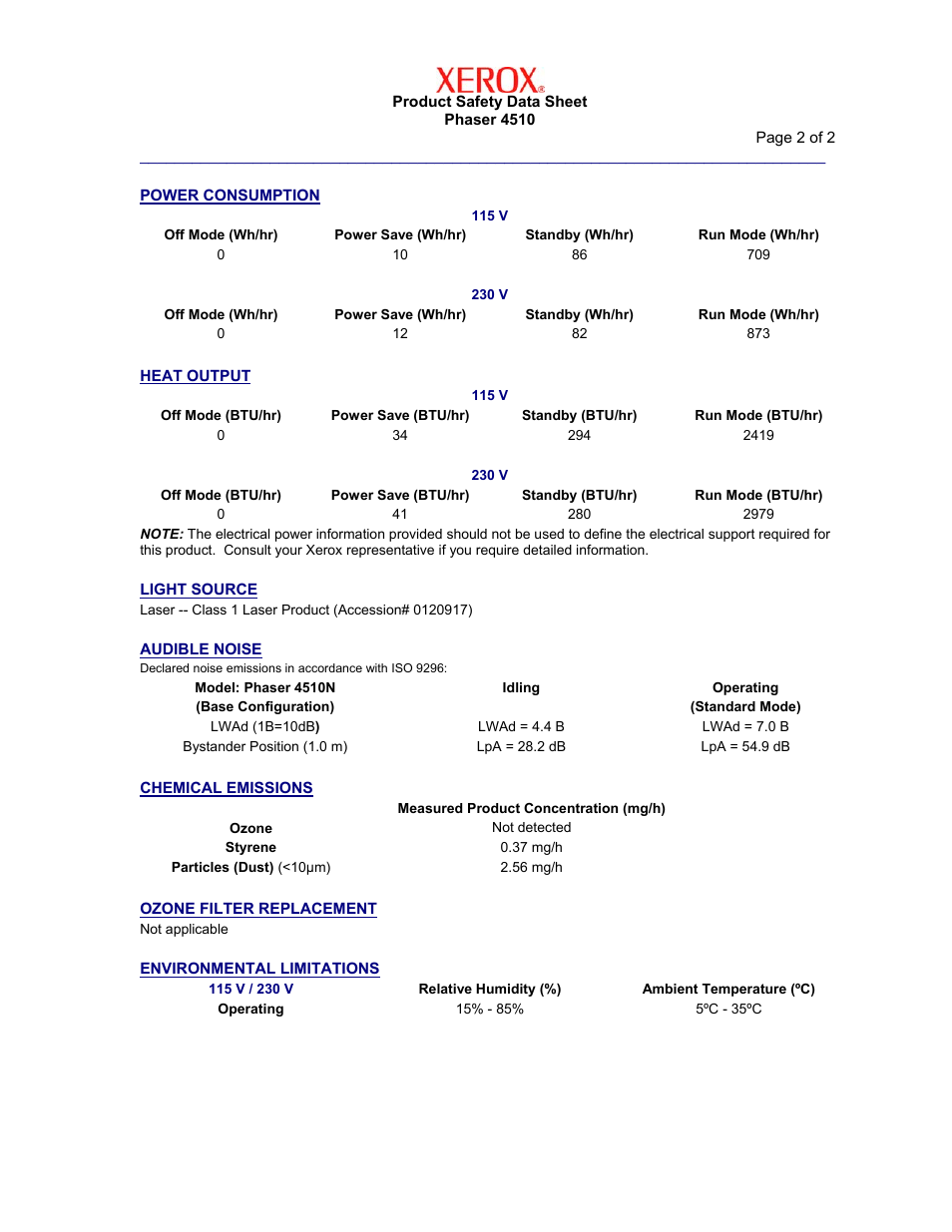 Xerox 4510 User Manual | Page 2 / 2