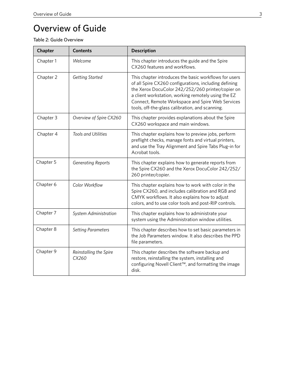 Terminology, Overview of guide | Xerox 242 User Manual | Page 11 / 262