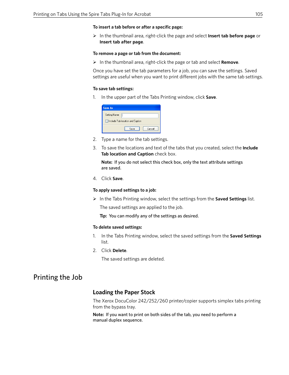 Printing the job, Loading the paper stock | Xerox 242 User Manual | Page 113 / 262