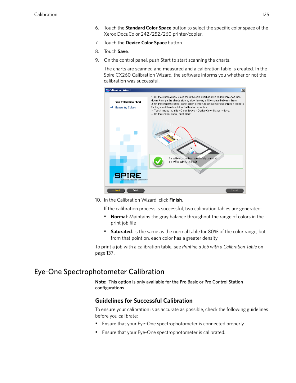 Eye-one spectrophotometer calibration, Guidelines for successful calibration | Xerox 242 User Manual | Page 133 / 262