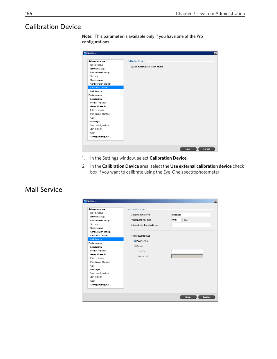 Calibration device, Mail service, Calibration device mail service | Xerox 242 User Manual | Page 174 / 262