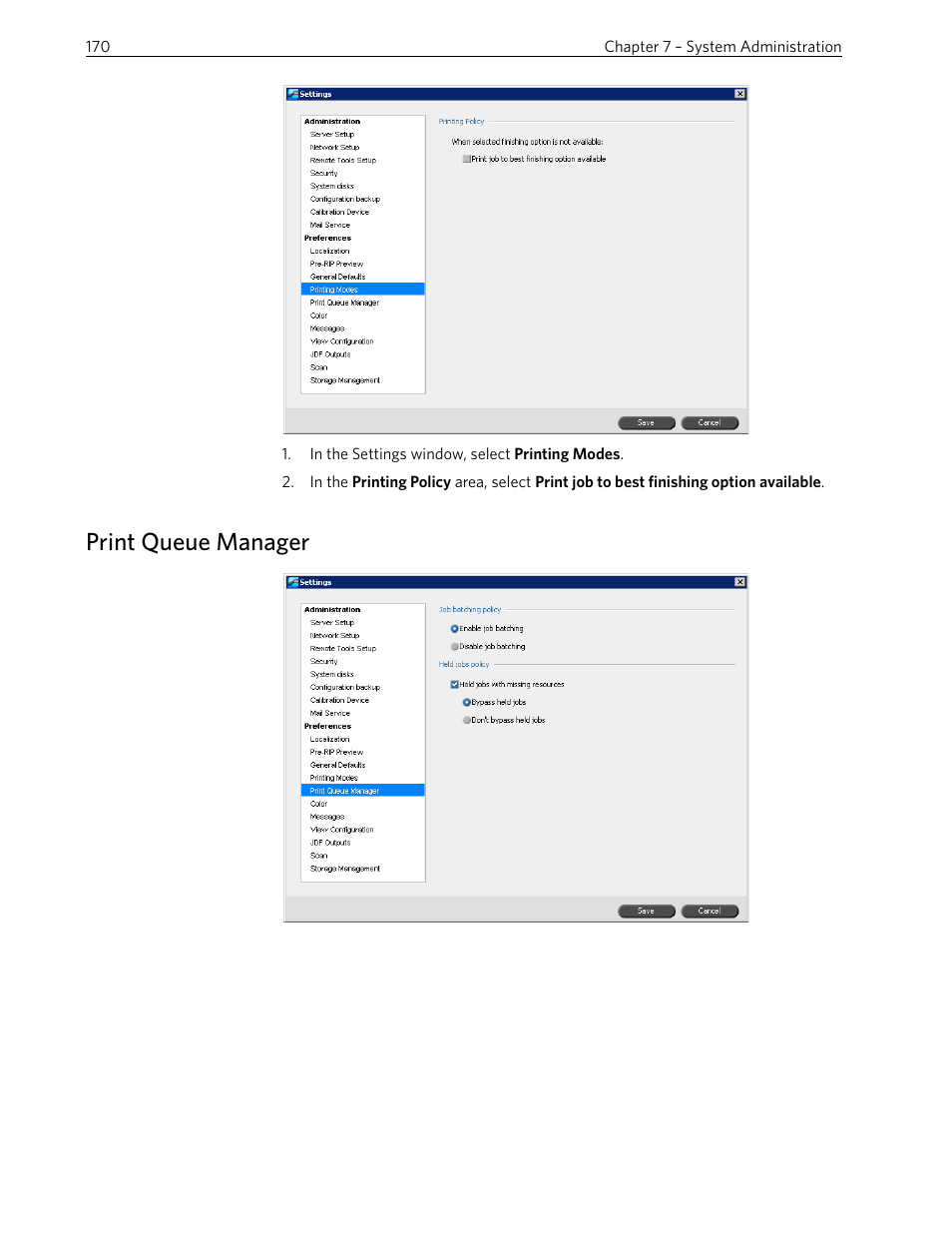 Print queue manager | Xerox 242 User Manual | Page 178 / 262