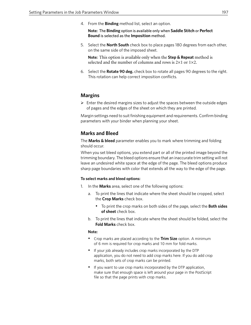 Margins, Marks and bleed | Xerox 242 User Manual | Page 205 / 262