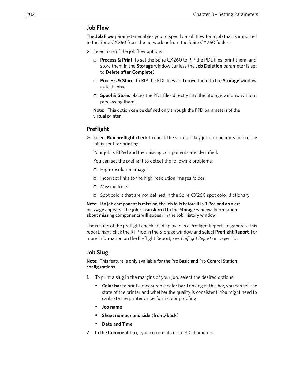 Job flow, Preflight, Job slug | Xerox 242 User Manual | Page 210 / 262