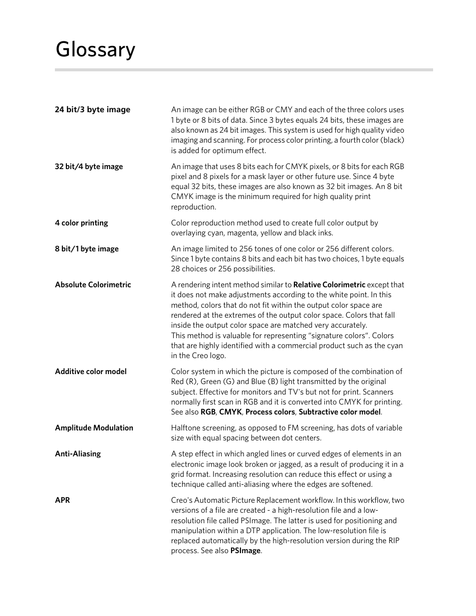 Glossary | Xerox 242 User Manual | Page 247 / 262