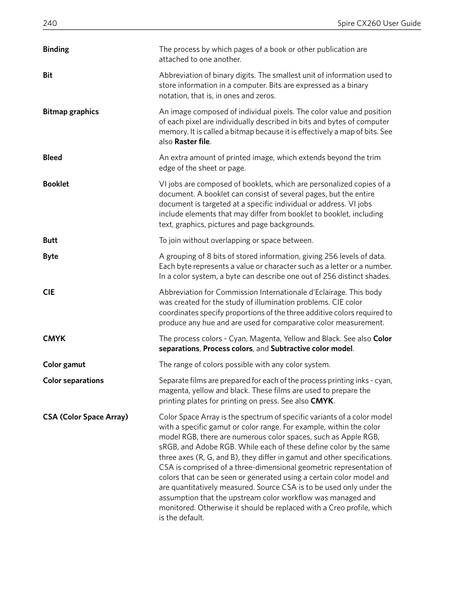 Cmyk | Xerox 242 User Manual | Page 248 / 262