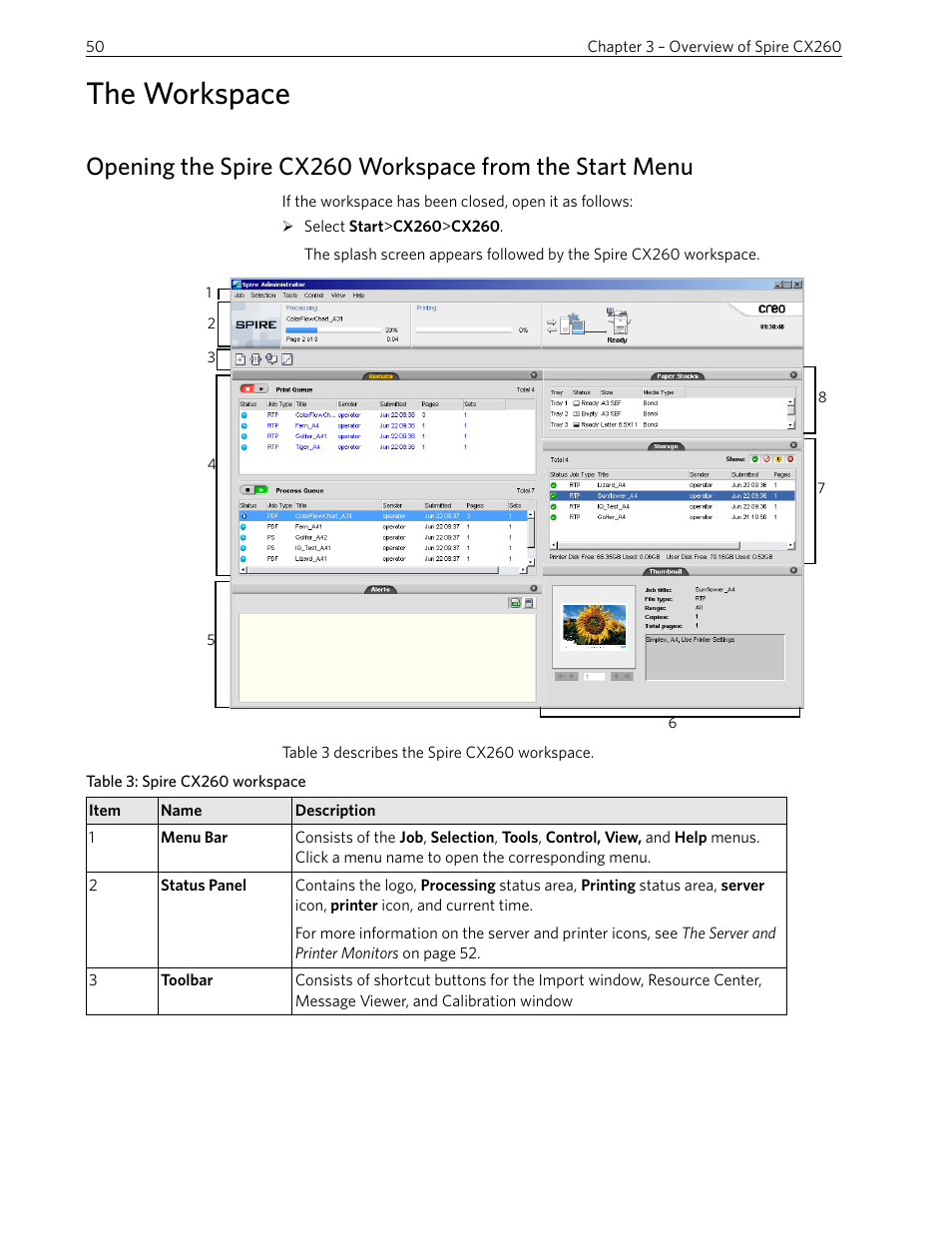 The workspace | Xerox 242 User Manual | Page 58 / 262