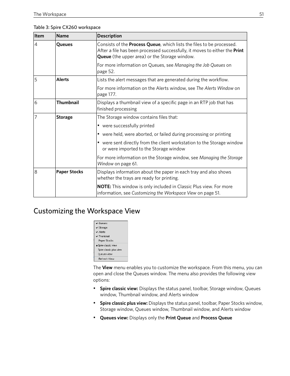 Customizing the workspace view | Xerox 242 User Manual | Page 59 / 262