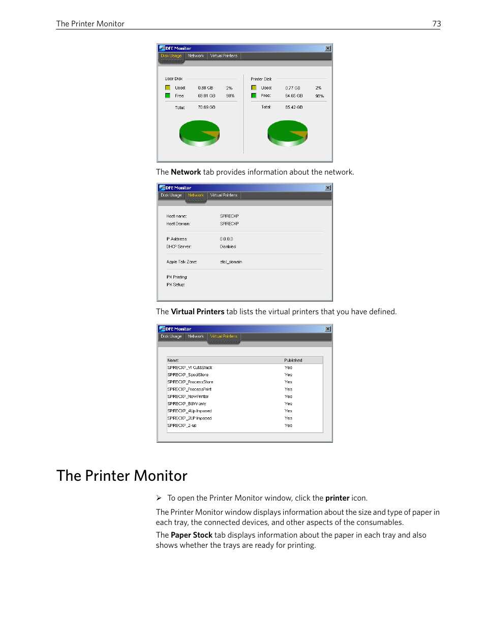 The printer monitor | Xerox 242 User Manual | Page 81 / 262