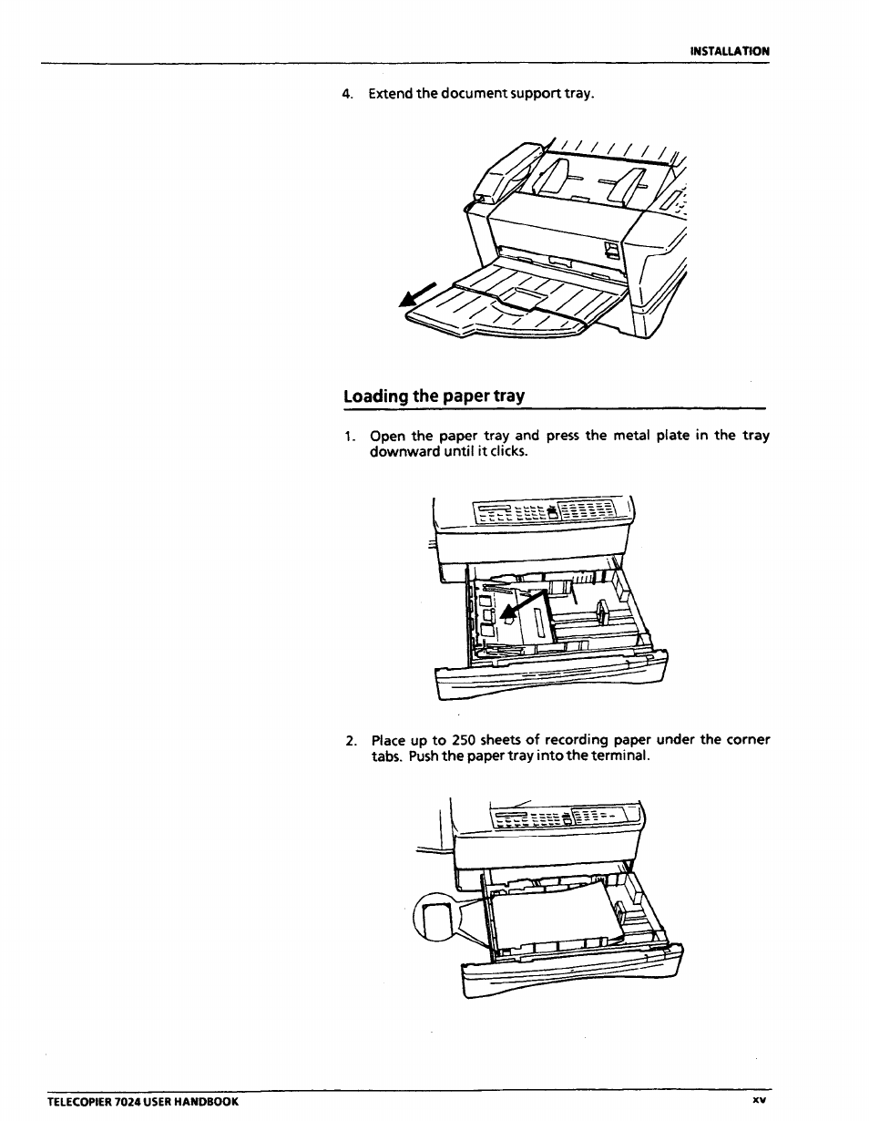 Loading the paper tray | Xerox 7024 User Manual | Page 11 / 164