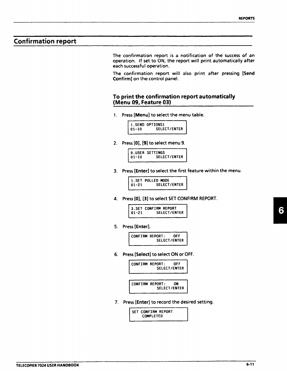 Confirmation report, Confirmation report -11 | Xerox 7024 User Manual | Page 111 / 164
