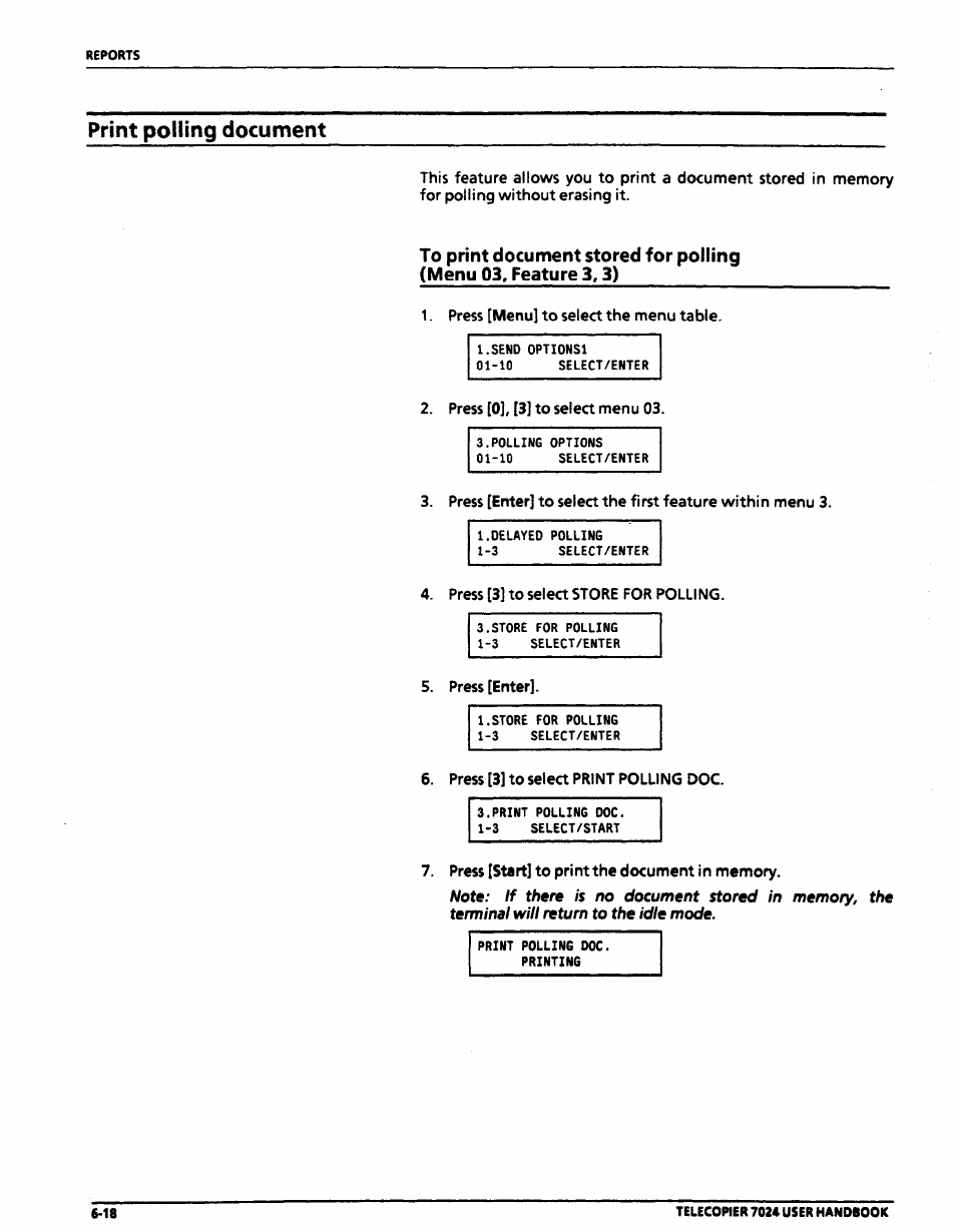 Print polling document, Print polling document -18 | Xerox 7024 User Manual | Page 118 / 164