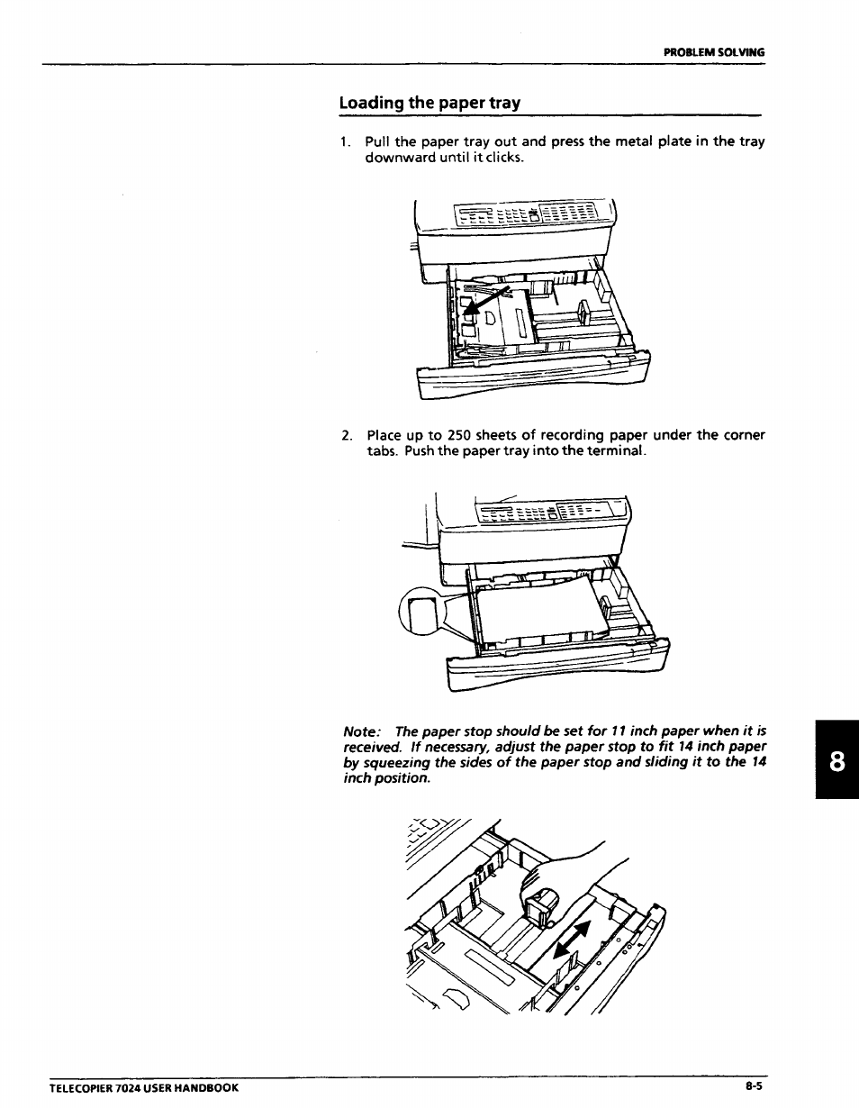 Loading the paper tray, Loading the paper tray -5 | Xerox 7024 User Manual | Page 143 / 164