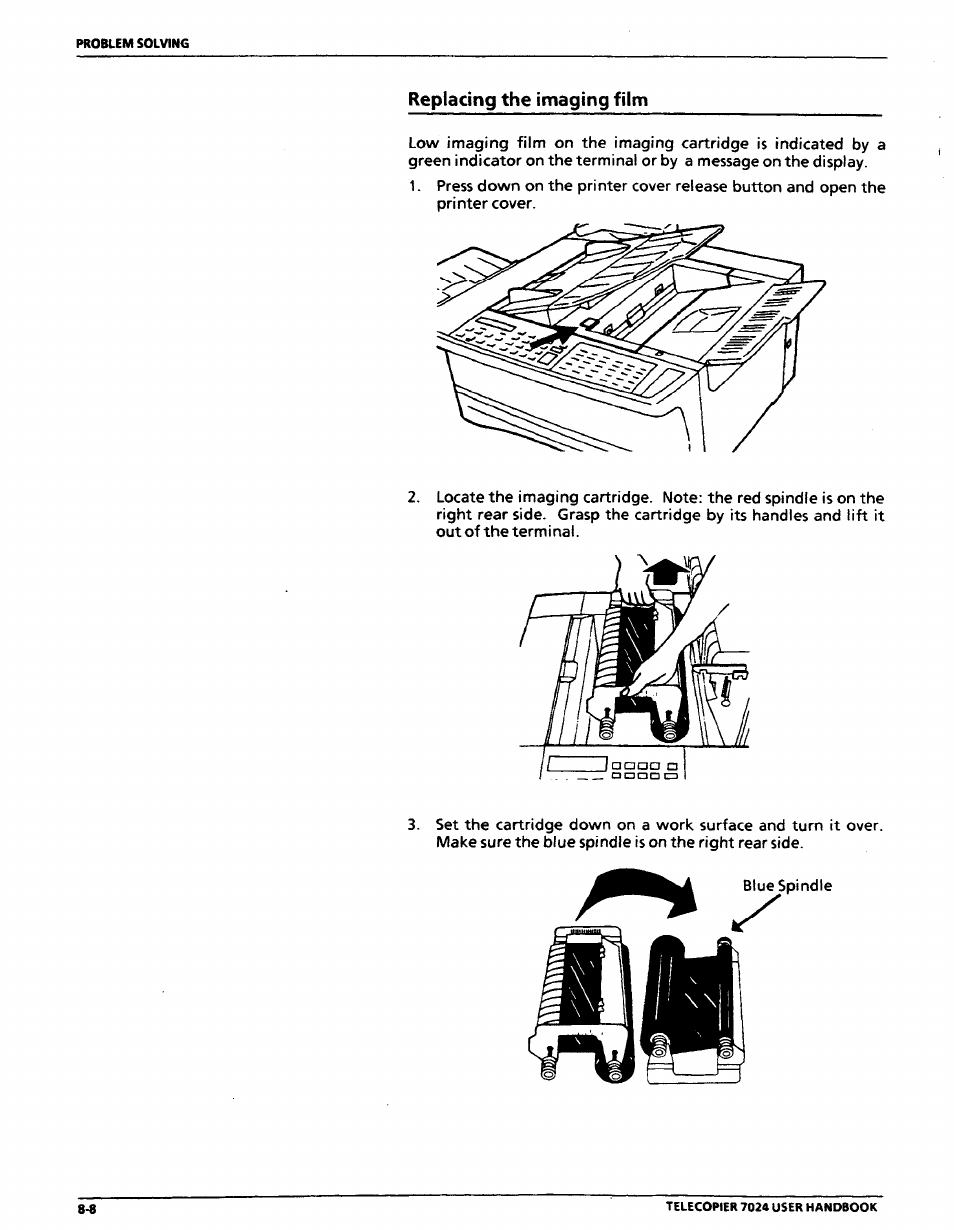 Replacing the imaging film, Replacing the imaging film -8 | Xerox 7024 User Manual | Page 146 / 164