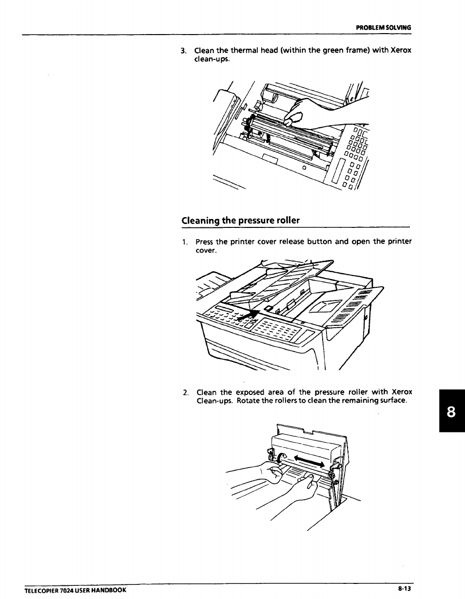 Cleaning the pressure roller, Cleaning the pressure roller -13 | Xerox 7024 User Manual | Page 151 / 164
