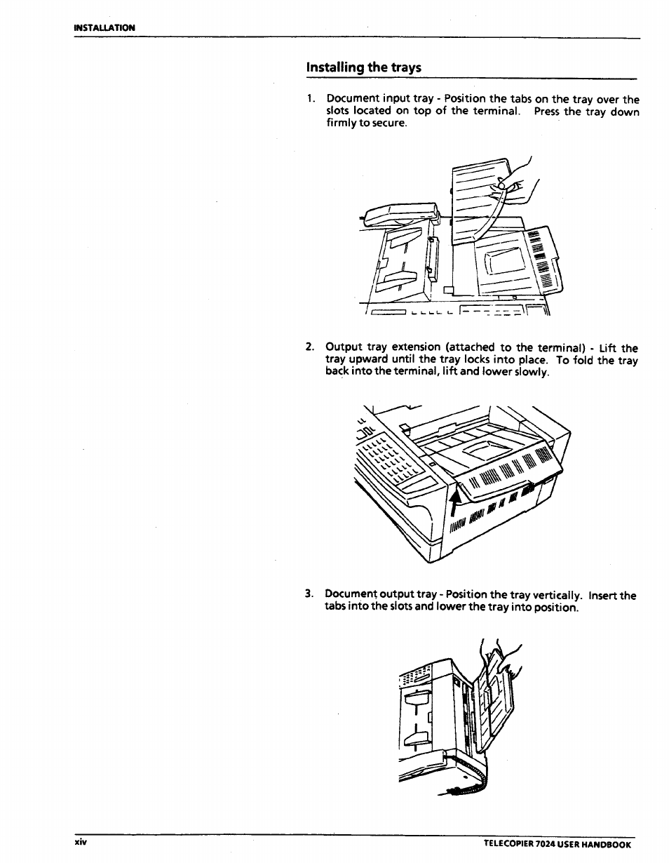 Installing the trays | Xerox 7024 User Manual | Page 18 / 164