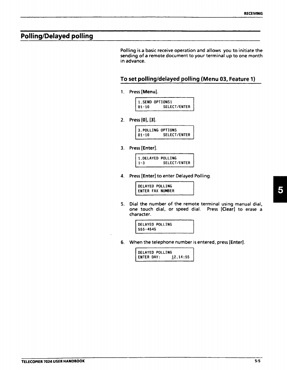 Polling/delayed polling, Polling/delayed polling -5 | Xerox 7024 User Manual | Page 97 / 164