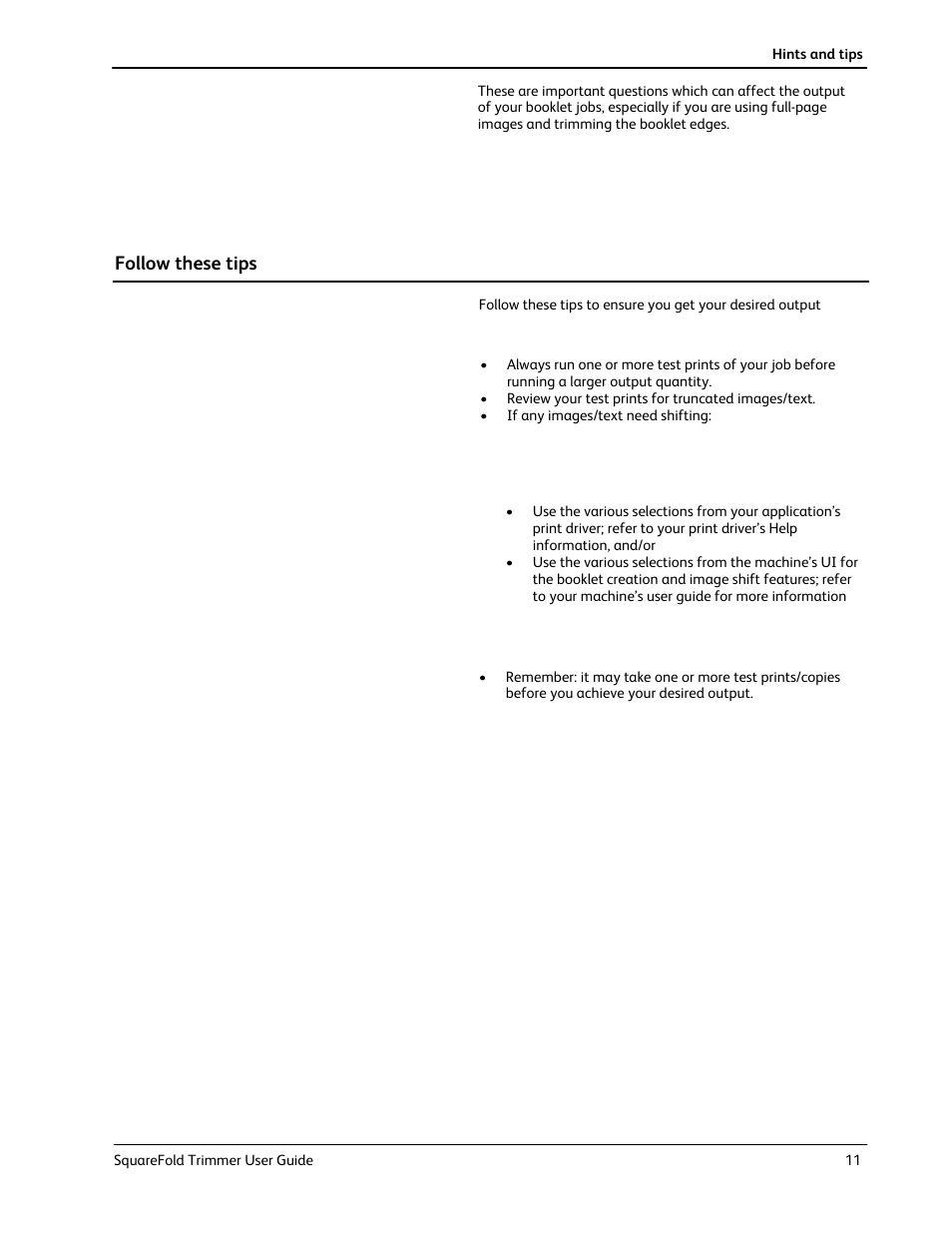 Follow these tips | Xerox Trimmer Module SquareFold User Manual | Page 15 / 24