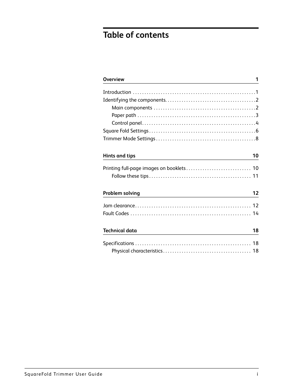 Xerox Trimmer Module SquareFold User Manual | Page 3 / 24