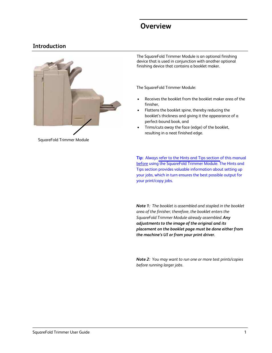 Xerox Trimmer Module SquareFold User Manual | Page 5 / 24