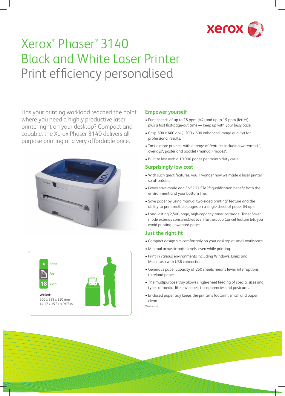 Xerox 3140 User Manual | 2 pages