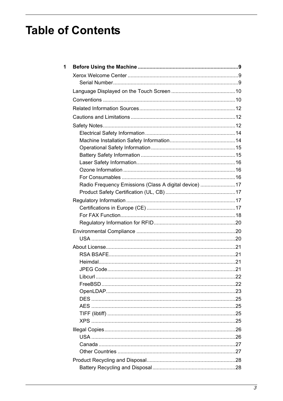 Xerox 5222 User Manual | Page 3 / 182