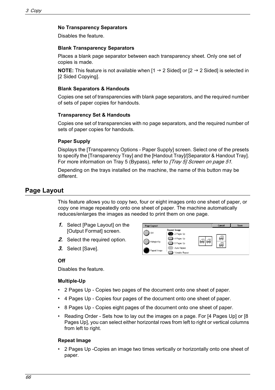 Page layout | Xerox 5222 User Manual | Page 66 / 182