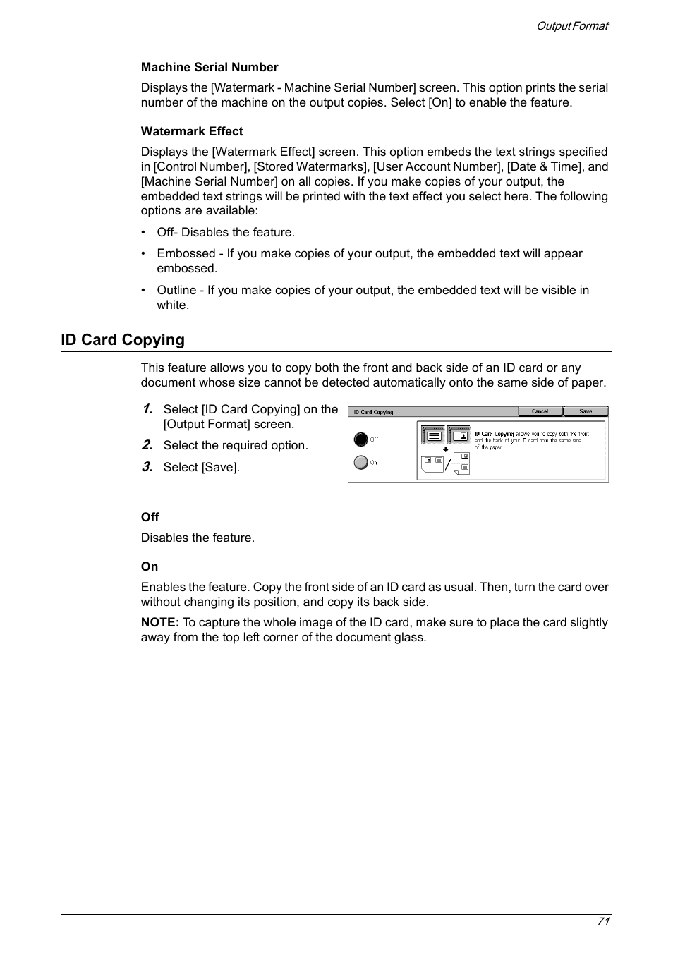 Id card copying | Xerox 5222 User Manual | Page 71 / 182