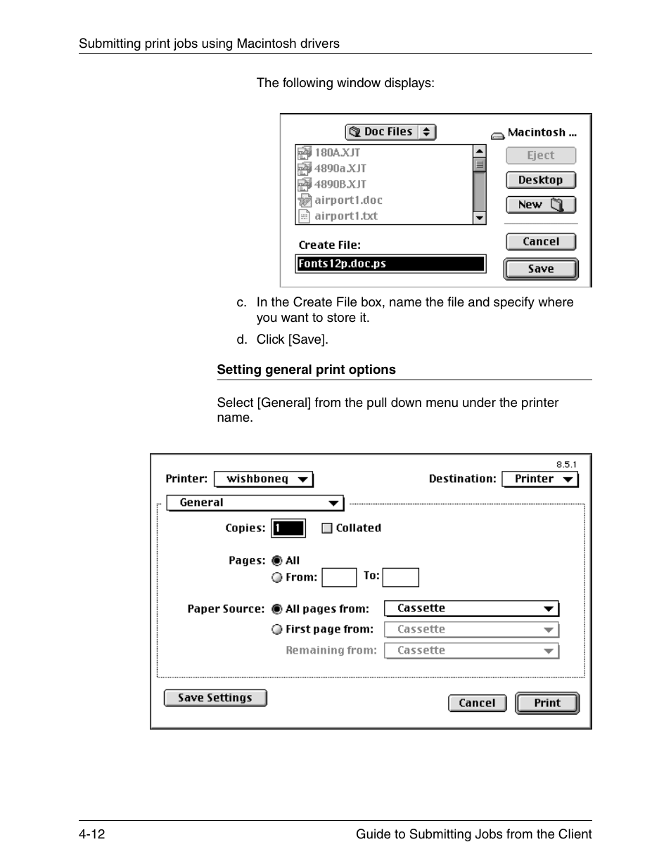 Setting general print options, Setting general print options -12 | Xerox DocuPrint 721P90350 User Manual | Page 100 / 216