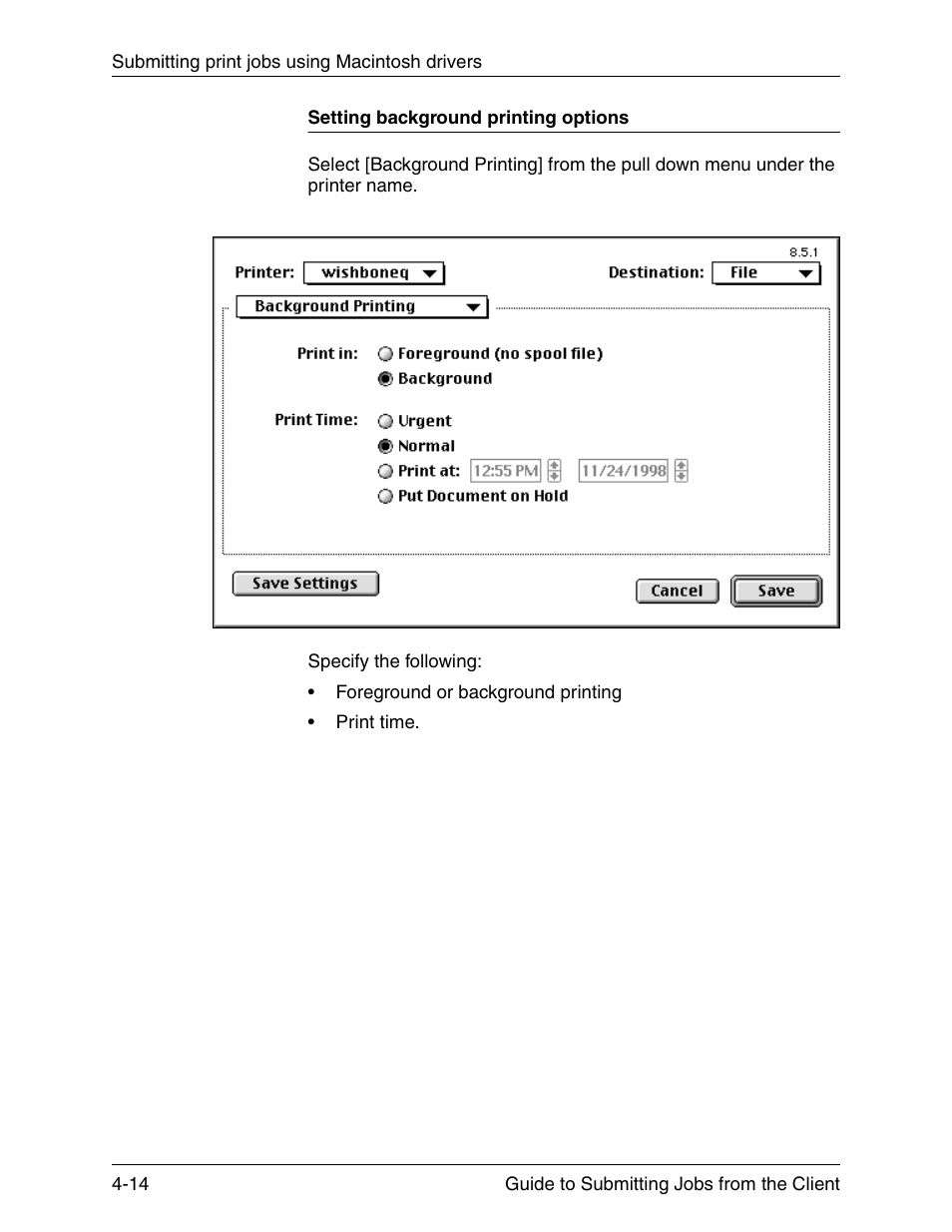 Setting background printing options, Setting background printing options -14 | Xerox DocuPrint 721P90350 User Manual | Page 102 / 216