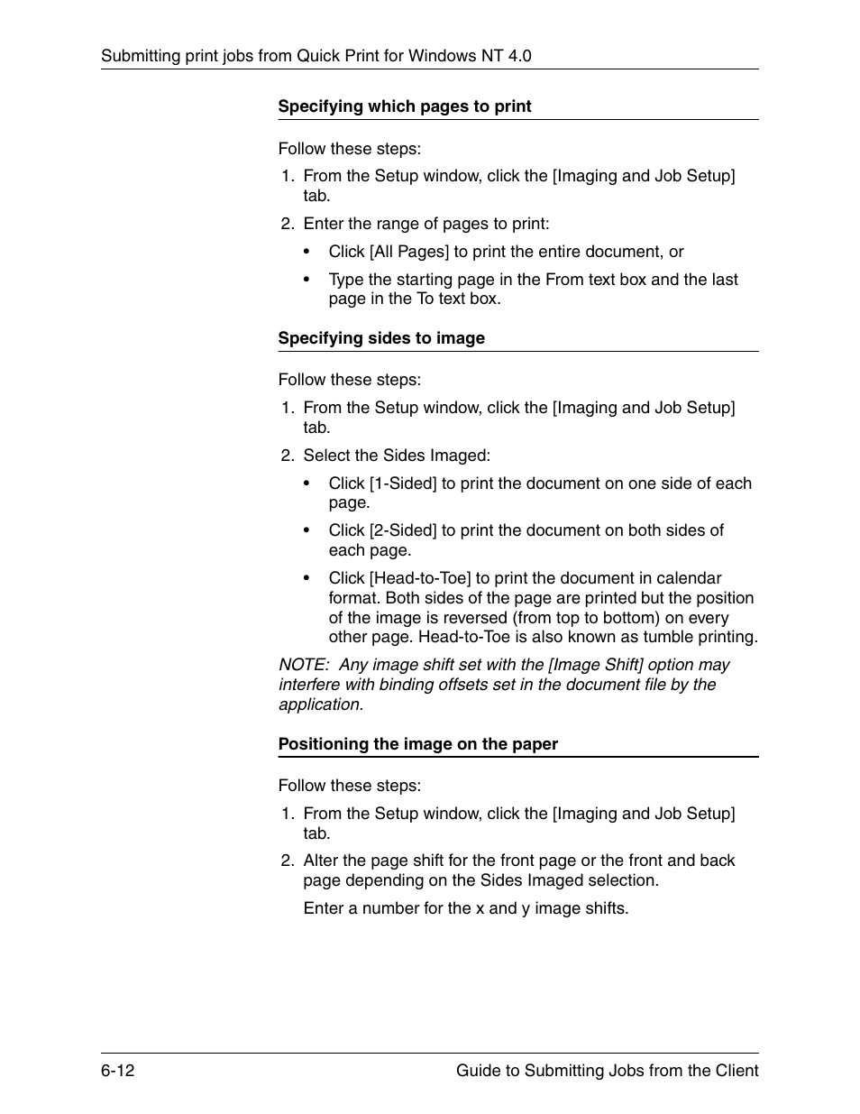 Specifying sides to image, Positioning the image on the paper | Xerox DocuPrint 721P90350 User Manual | Page 178 / 216