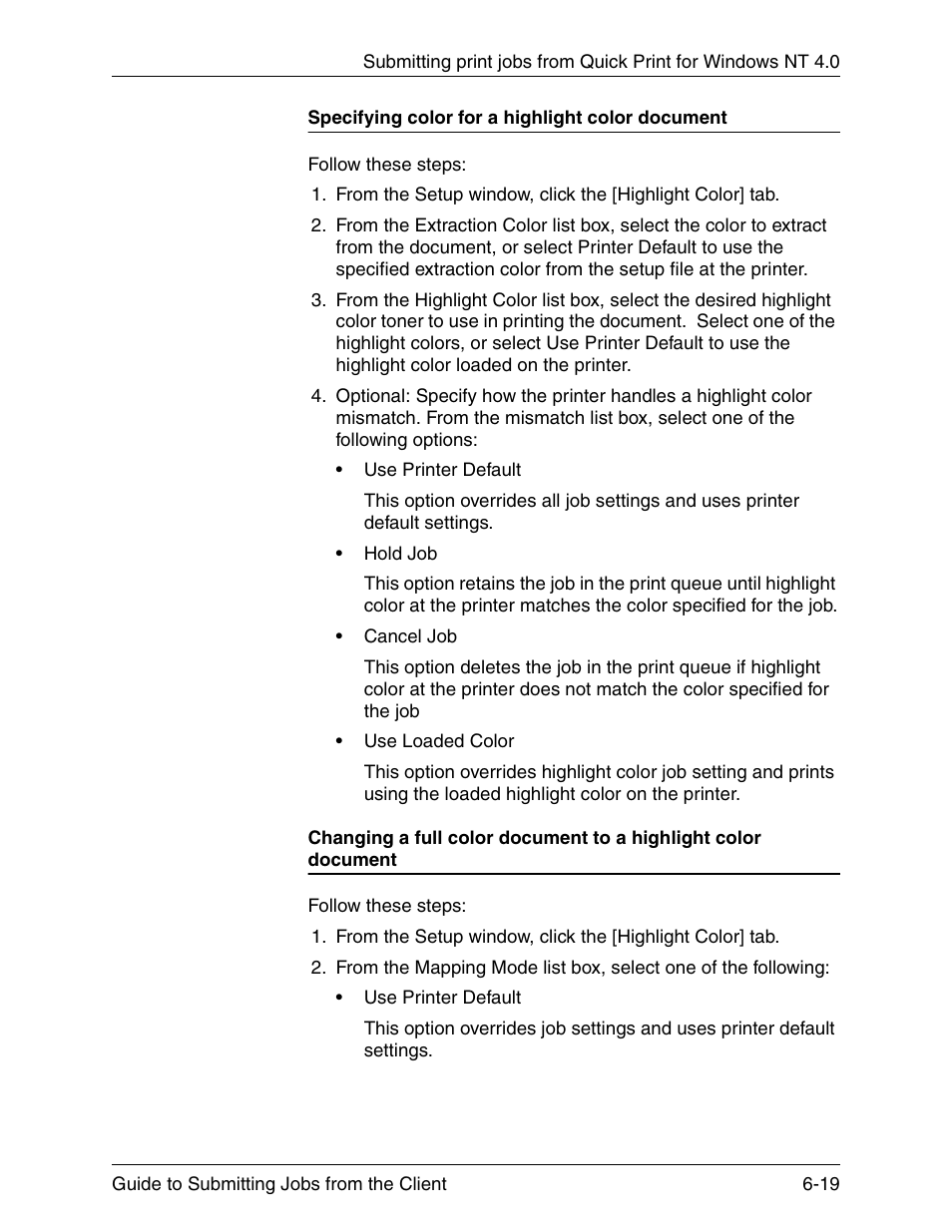 Specifying color for a highlight color document | Xerox DocuPrint 721P90350 User Manual | Page 185 / 216