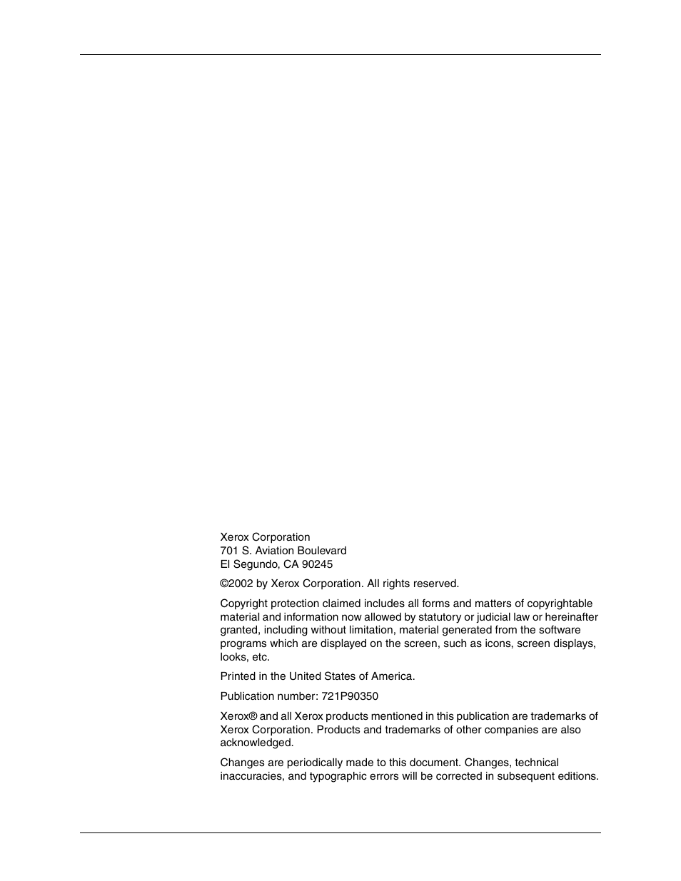 Xerox DocuPrint 721P90350 User Manual | Page 2 / 216