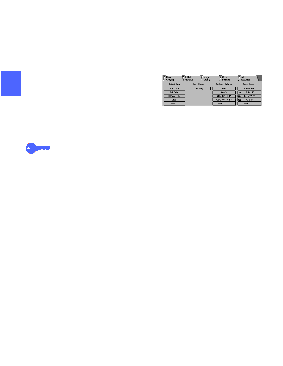 Feature tabs, Feature tabs -8 | Xerox DOCUCOLOR 12 User Manual | Page 42 / 292