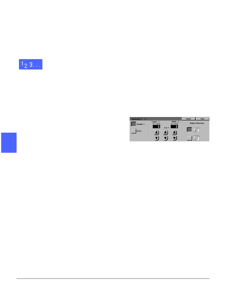 Independent x - y%: variable, Independent x - y%: variable% -18 | Xerox DOCUCOLOR 12 User Manual | Page 92 / 292