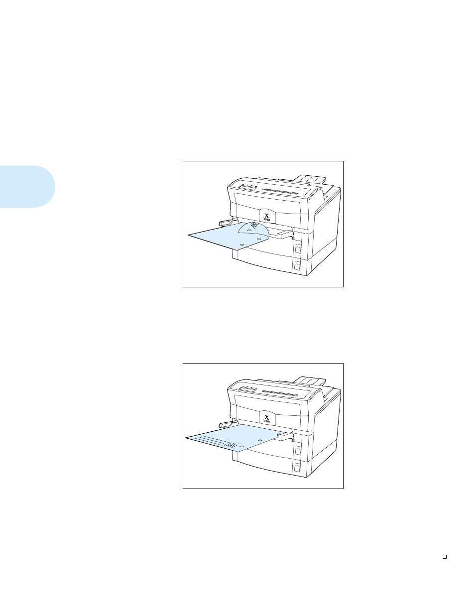 Feeding paper for one-sided printing, Feeding paper for two-sided printing | Xerox 4512N User Manual | Page 40 / 196