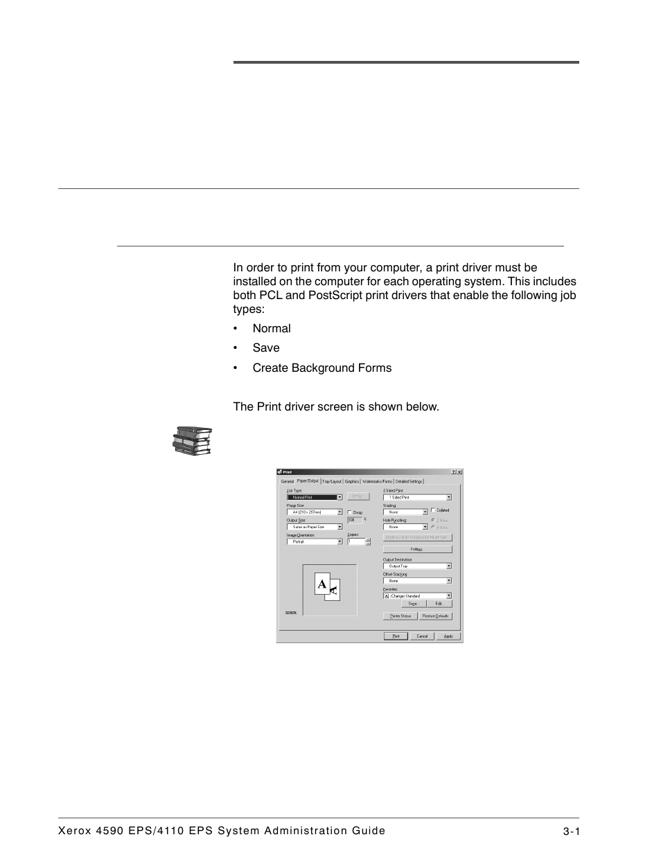 Computer operations, Overview of features, Print driver | Overview of features -1, Print driver -1 | Xerox 4110 User Manual | Page 15 / 92