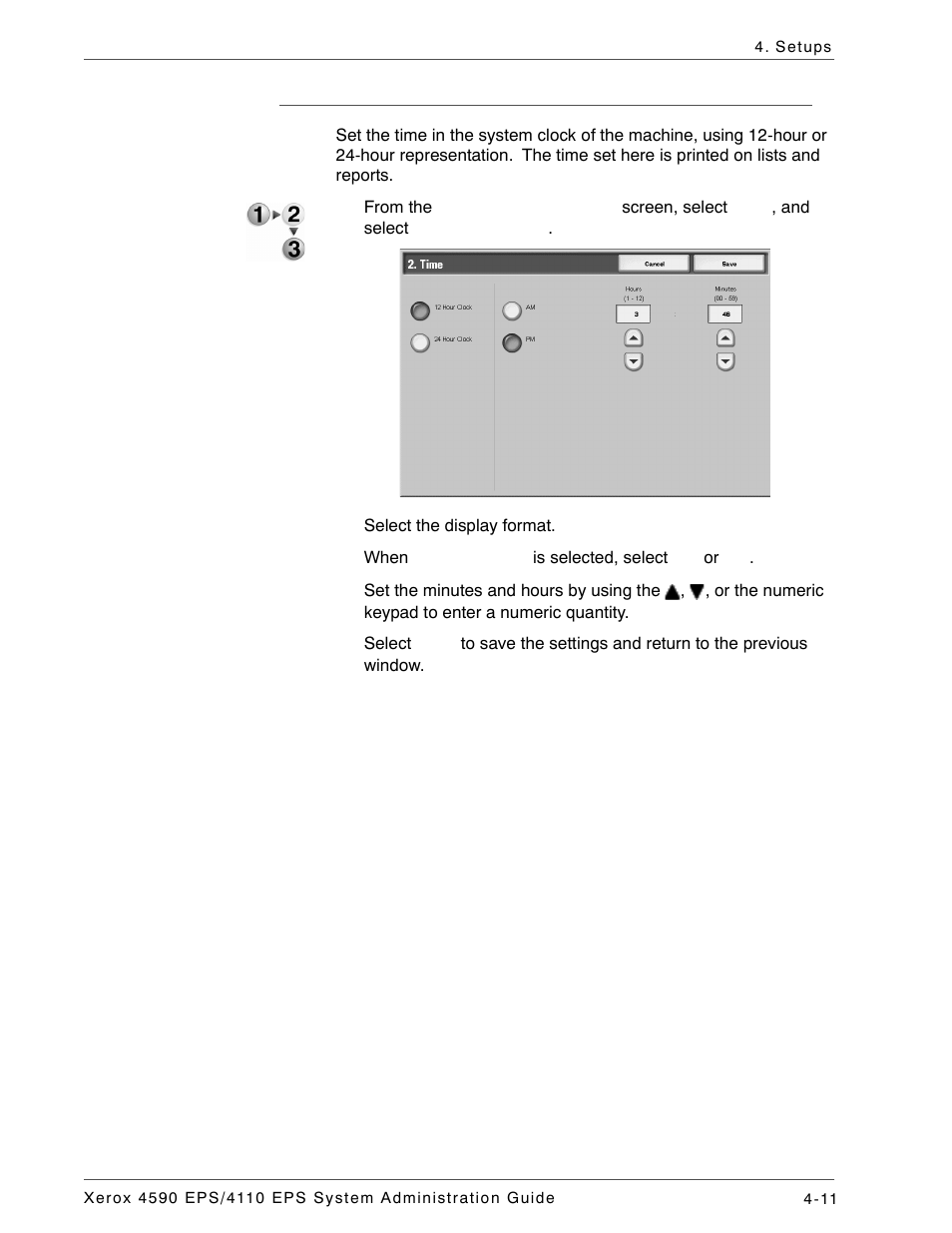 Time | Xerox 4110 User Manual | Page 29 / 92